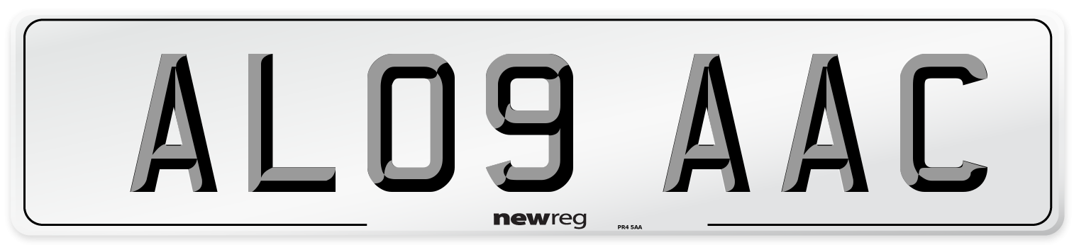 AL09 AAC Number Plate from New Reg